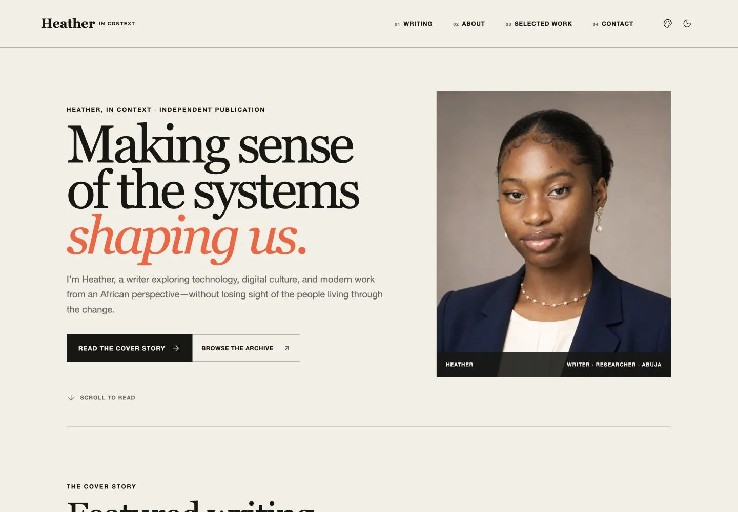 Heather, In Context publication homepage.