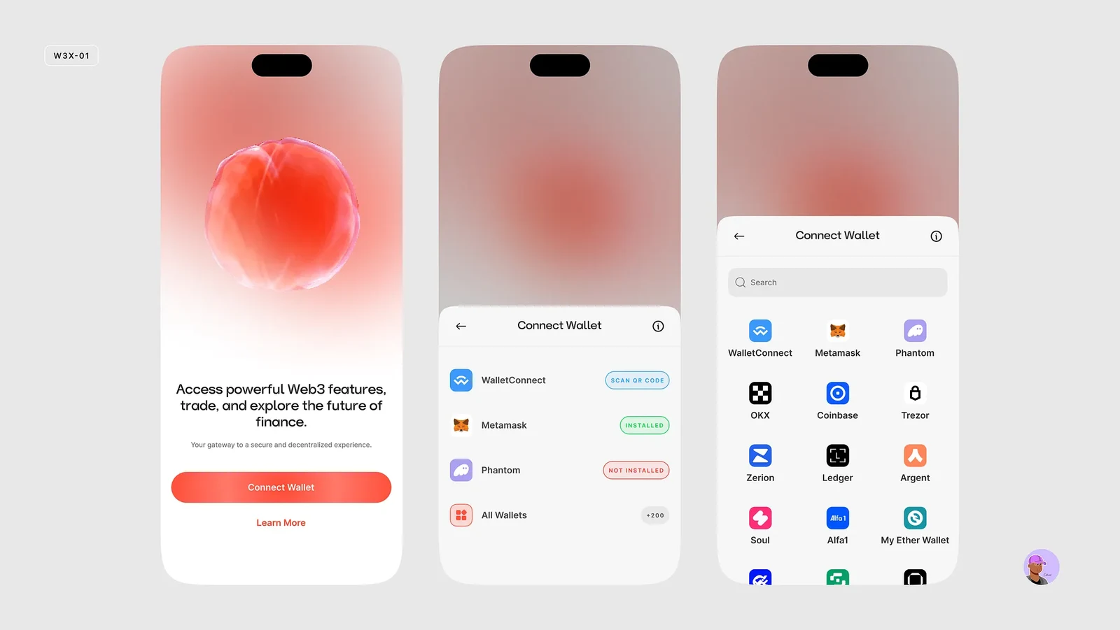 Light theme of the same wallet connection flow.